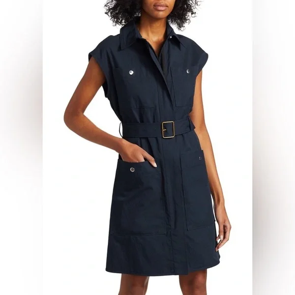 Coach Belted Navy Trench Dress NWT - Picture 7 of 16